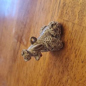 Vintage Ardalt Japan Rare Gray Spaghetti Poodle Mini Figurine Original Sticker